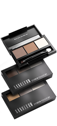 Three powders kits alligned vertically