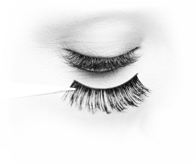 Grey picture of the tweezers removing false lashes